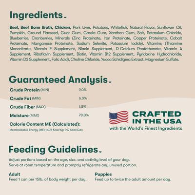 Show full view: Jinx Beef & Vegetables Recipe Grain-Free Wet Dog Food, 13-oz can, case of 12 slide 7 of 11