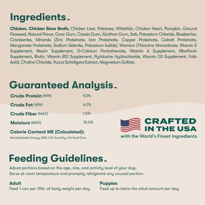 Show full view: Jinx Chicken & Vegetables Recipe Grain-Free Wet Dog Food, 13-oz can, case of 12 slide 7 of 11