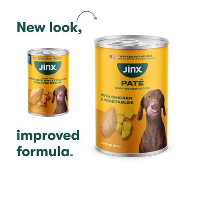 Show full view: Jinx Chicken & Vegetables Recipe Grain-Free Wet Dog Food, 13-oz can, case of 12 slide 3 of 11