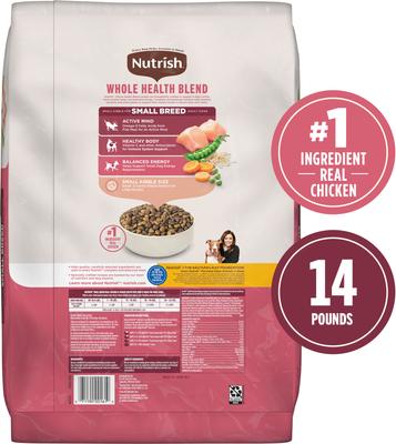 Show full view: Nutrish Whole Health Blend Small Breed Real Chicken & Veggies Recipe Dry Dog Food, 14-lb bag slide 3 of 13