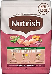 Nutrish Whole Health Blend Small Breed Real Chicken & Veggies Recipe Dry Dog Food, 14-lb bag