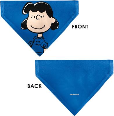 Show full view: Buckle-Down Peanuts Lucy van Pelt Smiling Slip-On Dog Bandana, Blue slide 3 of 6