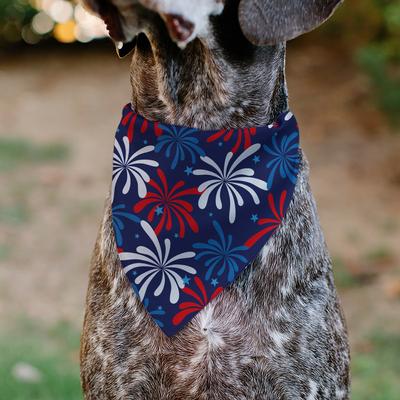 Show full view: Buckle-Down Americana Fireworks Show Slip-On Dog Bandana, Blue slide 5 of 7