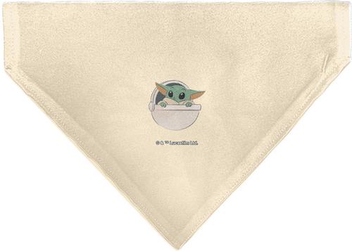 Show full view: Buckle-Down Star Wars Grogu The Force is Strong Slip-On Dog Bandana, Beige slide 2 of 6