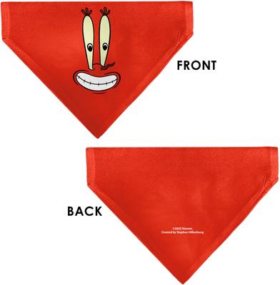 Show full view: Buckle-Down SpongeBob SquarePants Mr. Krabs Close Up Slip-On Dog Bandana, Red slide 3 of 6