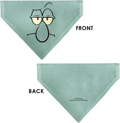 Show full view: Buckle-Down SpongeBob SquarePants Squidward Close Up Slip-On Dog Bandana, Blue slide 3 of 6
