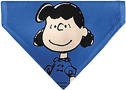 Buckle-Down Peanuts Lucy van Pelt Smiling Slip-On Dog Bandana, Blue