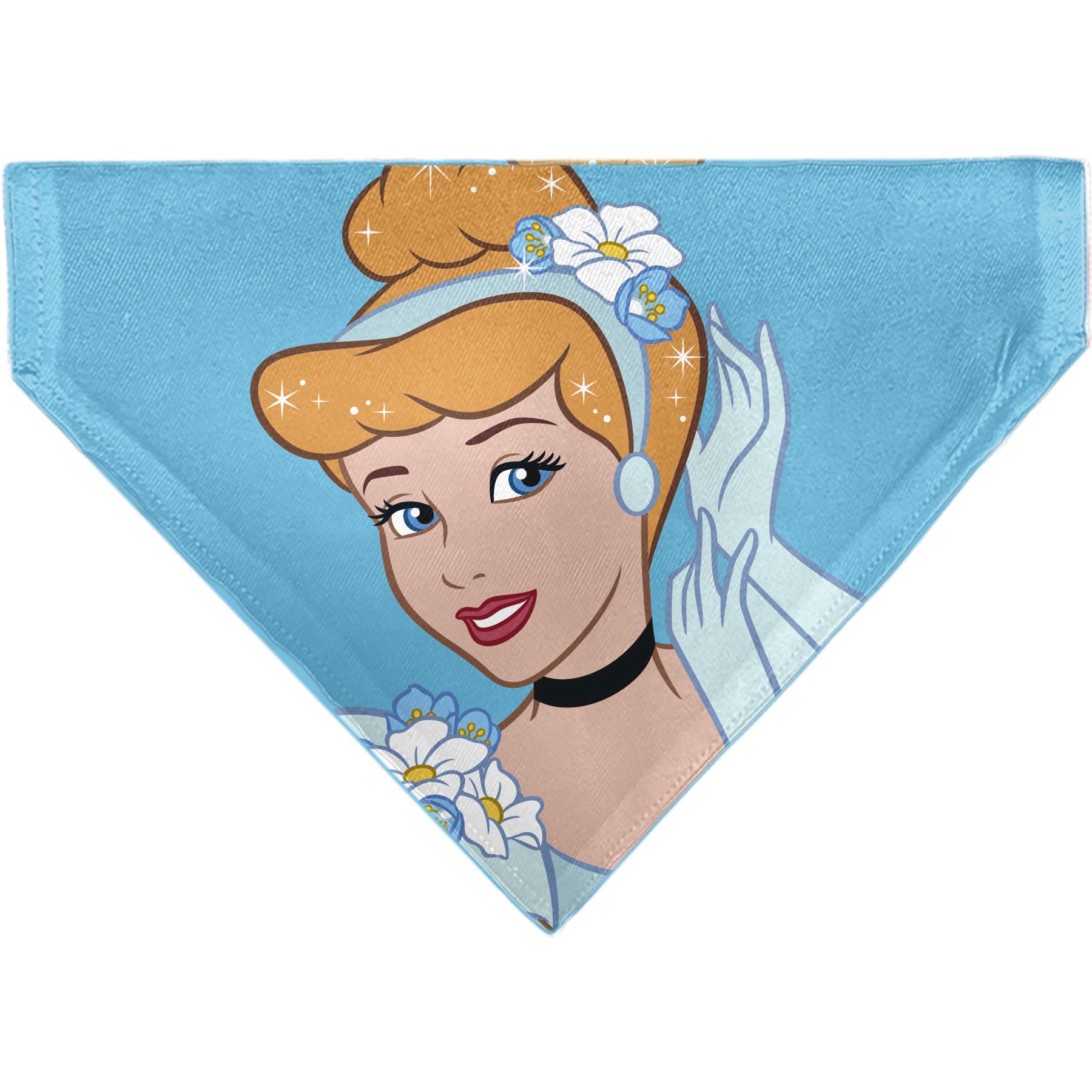 Buckle-Down Disney Cinderella Face Slip-On Dog Bandana, Blue