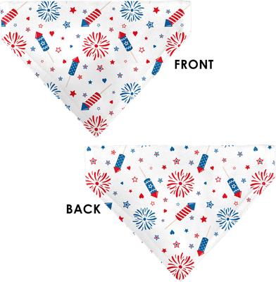 Show full view: Buckle-Down Stars & Stripes Fireworks Slip-On Dog Bandana, White slide 4 of 7