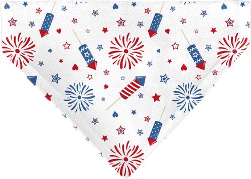 Show full view: Buckle-Down Stars & Stripes Fireworks Slip-On Dog Bandana, White slide 3 of 7
