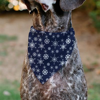 Show full view: Buckle-Down Christmas Snowflakes Slip-On Dog Bandana, Blue slide 5 of 7