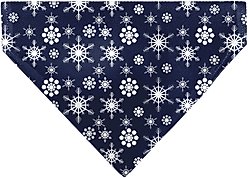 Buckle-Down Christmas Snowflakes Slip-On Dog Bandana, Blue