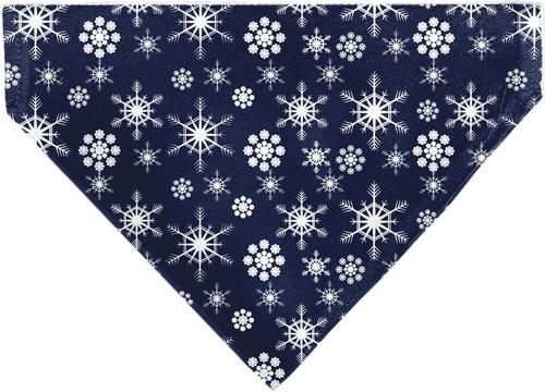 Show full view: Buckle-Down Christmas Snowflakes Slip-On Dog Bandana, Blue slide 3 of 7