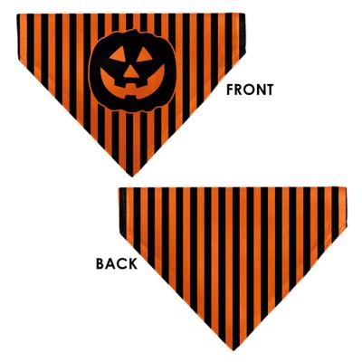 Show full view: Buckle-Down Jack O Lantern Pumpkin Stripe Slip-On Dog Bandana, Orange slide 3 of 6