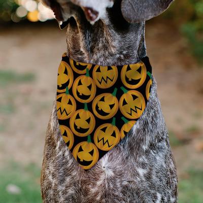 Show full view: Buckle-Down Jack O Lantern Collage Slip-On Dog Bandana, Orange slide 4 of 6