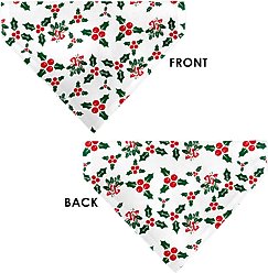 Buckle-Down Holly Mistletoe Slip-On Dog Bandana, Green slide 2 of 6