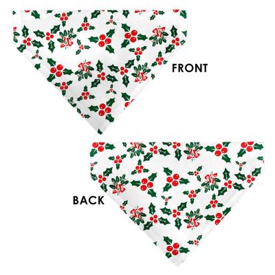 Show full view: Buckle-Down Holly Mistletoe Slip-On Dog Bandana, Green slide 4 of 7