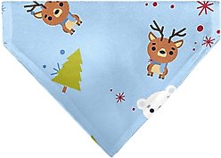 Buckle-Down Holiday Winter Animals & Christmas Trees Collage Slip-On Dog Bandana, Baby Blue