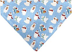 Buckle-Down Christmas Holiday Polar Bear Poses Slip-On Dog Bandana, Baby Blue
