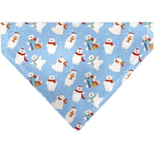 Buckle-Down Holiday Polar Bear Poses Slip-On Dog Bandana, Baby Blue