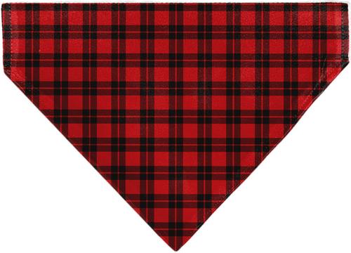 Show full view: Buckle-Down Christmas Holiday Pajama Plaid Slip-On Dog Bandana, Red/Black slide 2 of 6