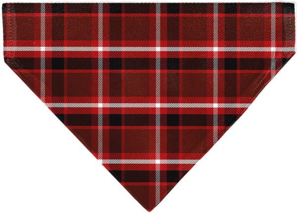 Show full view: Buckle-Down Holiday Pajama Plaid Slip-On Dog Bandana, Red/Black/White slide 2 of 6
