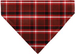 Buckle-Down Christmas Holiday Pajama Plaid Slip-On Dog Bandana, Red/Black/White