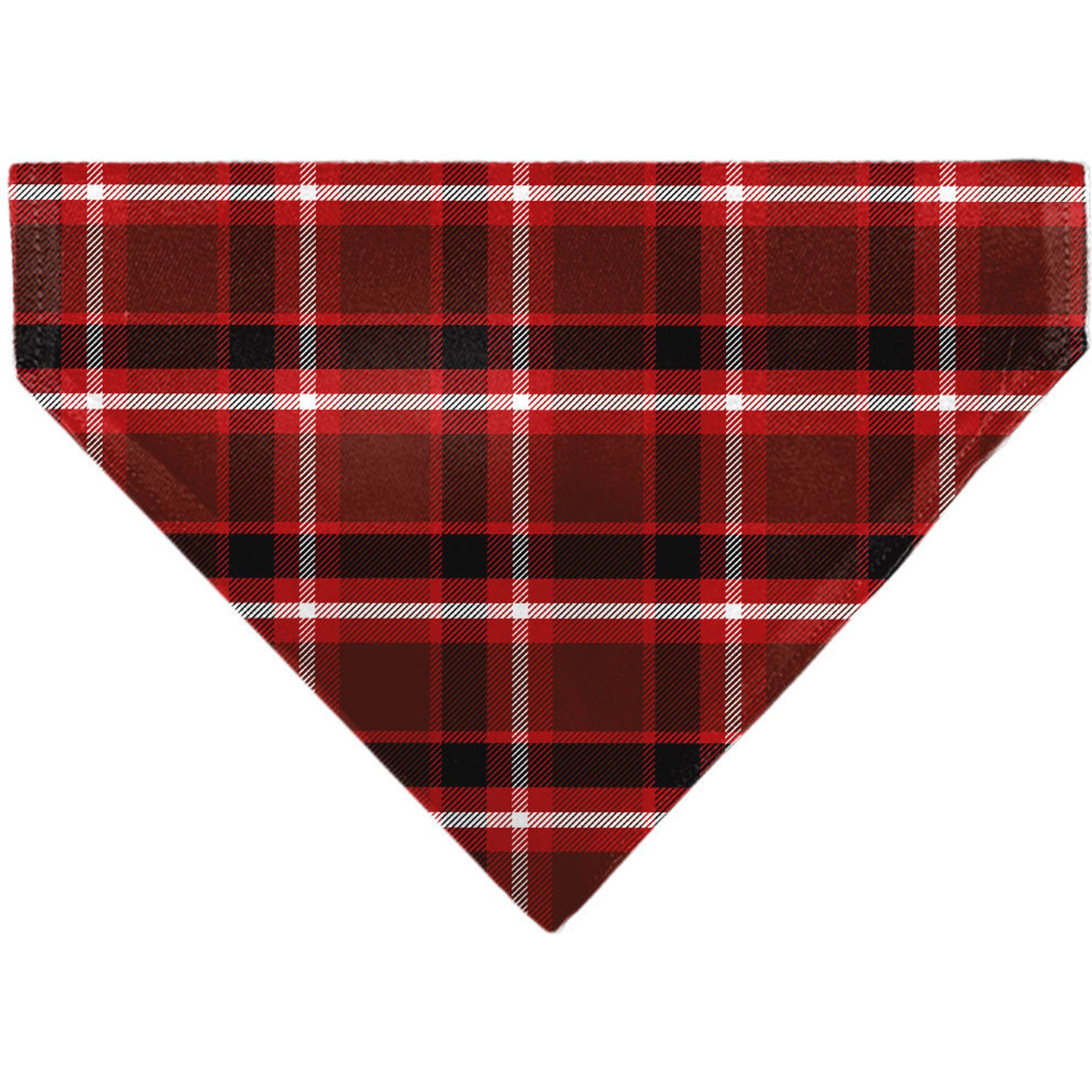 Buckle-Down Christmas Holiday Pajama Plaid Slip-On Dog Bandana, Red/Black/White