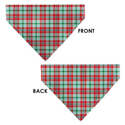 Show full view: Buckle-Down Christmas Holiday Pajama Plaid Slip-On Dog Bandana, Beige/Red/Green slide 3 of 6