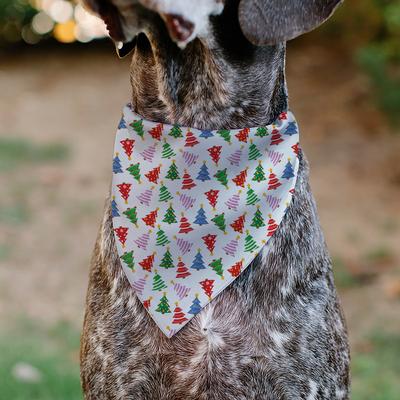 Show full view: Buckle-Down Holiday Decorated Christmas Trees Collage Slip-On Dog Bandana, White slide 4 of 6