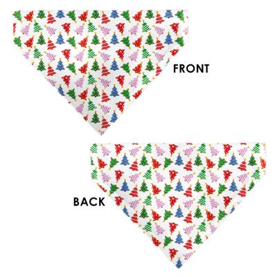 Show full view: Buckle-Down Holiday Decorated Christmas Trees Collage Slip-On Dog Bandana, White slide 3 of 6