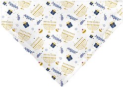 Buckle-Down Holiday Hanukkah Menorah & Gifts Collage Slip-On Dog Bandana, White slide 2 of 7