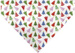 Buckle-Down Holiday Decorated Christmas Trees Collage Slip-On Dog Bandana, White