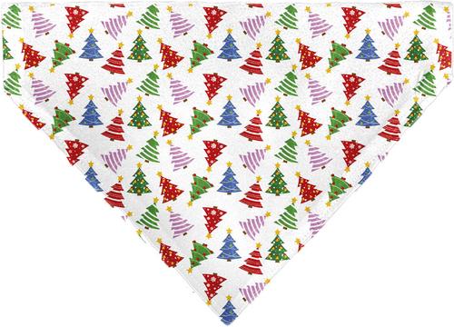 Show full view: Buckle-Down Holiday Decorated Christmas Trees Collage Slip-On Dog Bandana, White slide 2 of 6