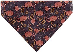 Buckle-Down Fall Harvest Pumpkins & Flowers Collage Slip-On Dog Bandana, Purple slide 2 of 6