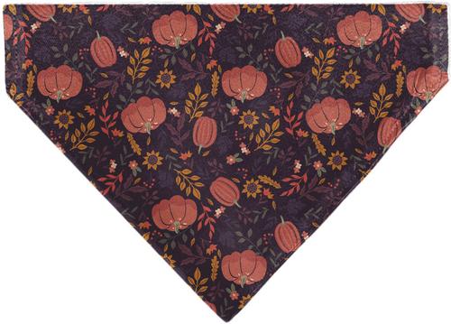 Show full view: Buckle-Down Fall Harvest Pumpkins & Flowers Collage Slip-On Dog Bandana, Purple slide 2 of 6
