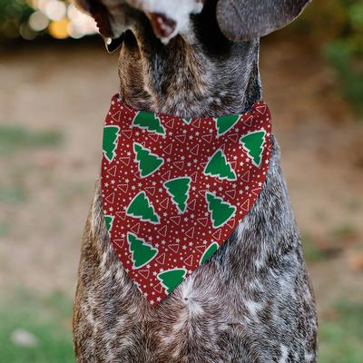Show full view: Buckle-Down Christmas Trees Stars Slip-On Dog Bandana, Red slide 4 of 6