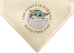 Buckle-Down Star Wars Grogu The Force is Strong Slip-On Dog Bandana, Beige