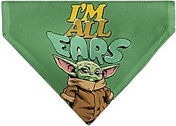 Buckle-Down Star Wars Grogu I'm All Ears Slip-On Dog Bandana, Green