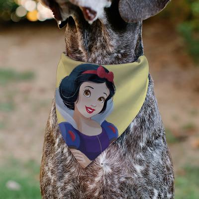 Show full view: Buckle-Down Disney Snow White Smiling Face Slip-On Dog Bandana, Yellow slide 4 of 6