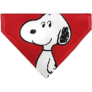 Buckle-Down Peanuts Snoopy Smiling Slip-On Dog Bandana, Red