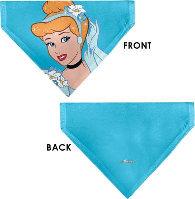Show full view: Buckle-Down Disney Cinderella Face Slip-On Dog Bandana, Blue slide 3 of 6