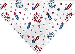 Buckle-Down Stars & Stripes Fireworks Slip-On Dog Bandana, White