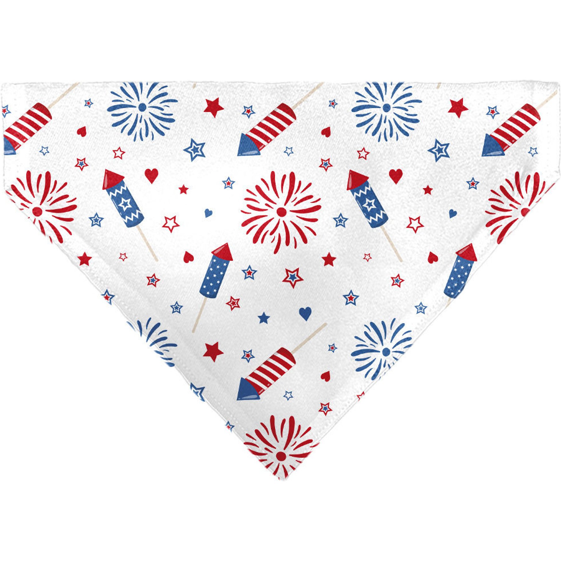Buckle-Down Stars & Stripes Fireworks Slip-On Dog Bandana, White