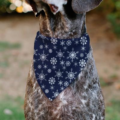 Show full view: Buckle-Down Christmas Snowflakes Slip-On Dog Bandana, Blue slide 6 of 7