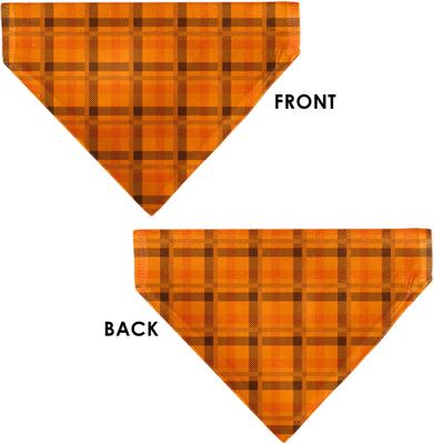 Show full view: Buckle-Down Plaid Slip-On Dog Bandana, Orange slide 3 of 6