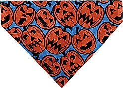 Buckle-Down Jack O Lanterns Slip-On Dog Bandana, Blue
