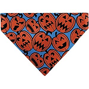 Buckle-Down Jack O Lanterns Slip-On Dog Bandana, Blue
