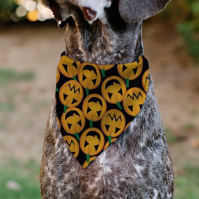 Show full view: Buckle-Down Jack O Lantern Collage Slip-On Dog Bandana, Orange slide 5 of 6