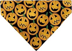 Buckle-Down Jack O Lantern Collage Slip-On Dog Bandana, Orange